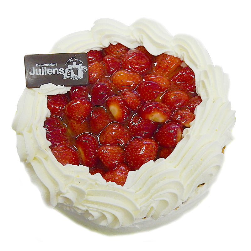 Aardbeientaart rond